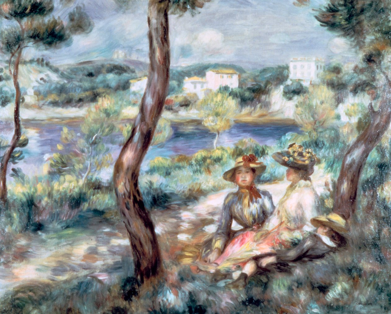 Nuori tyttö ja poika maisemassa, 1893. tekijältä Pierre Auguste Renoir