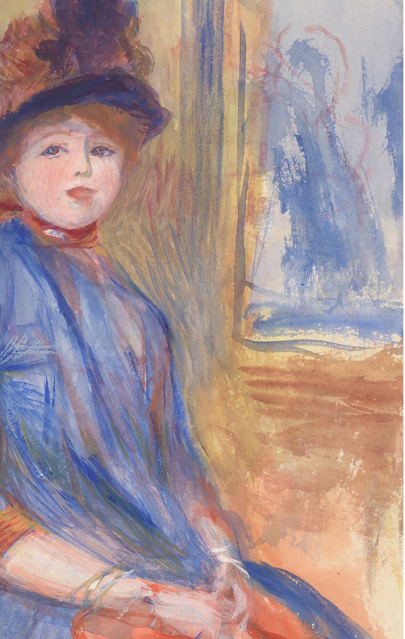 Nuori tyttö sinisessä mekossa, n. 1890. tekijältä Pierre Auguste Renoir