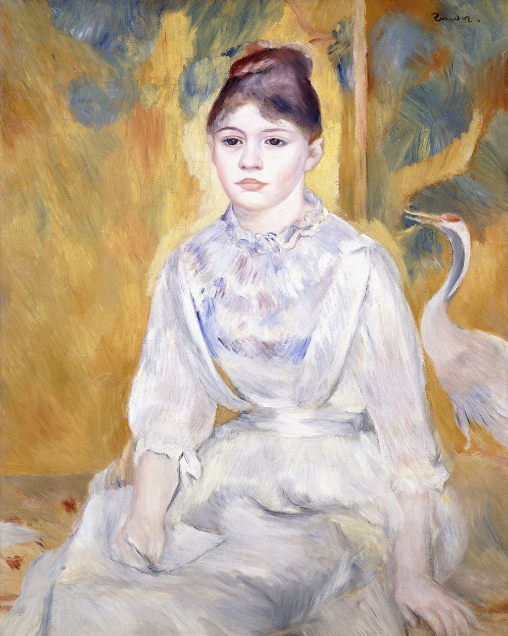 Nuori tyttö joutsenella, 1886 tekijältä Pierre Auguste Renoir
