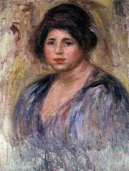 Nuori nainen turkishatussa tekijältä Pierre Auguste Renoir