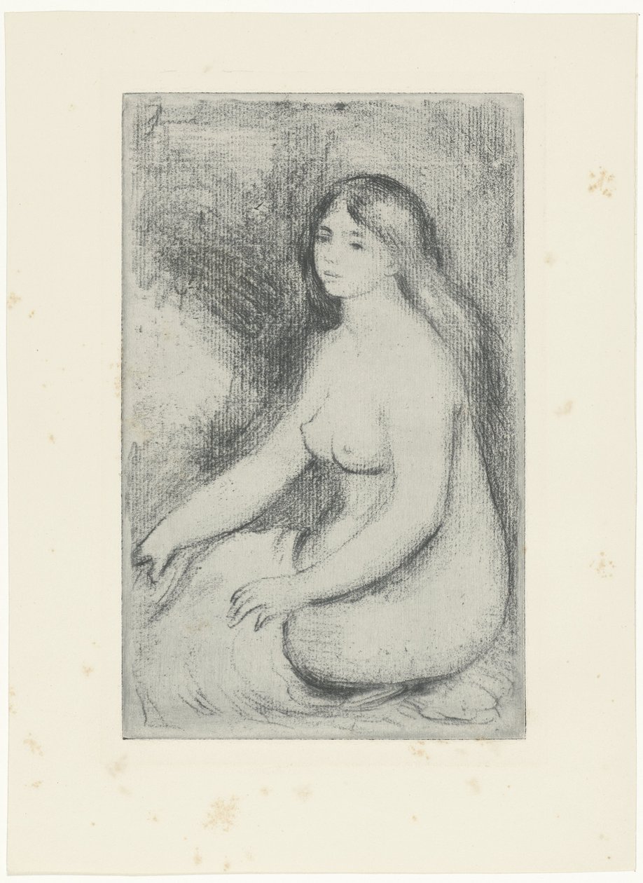 Istuva alaston nainen Baigneuse assise tekijältä Pierre Auguste Renoir