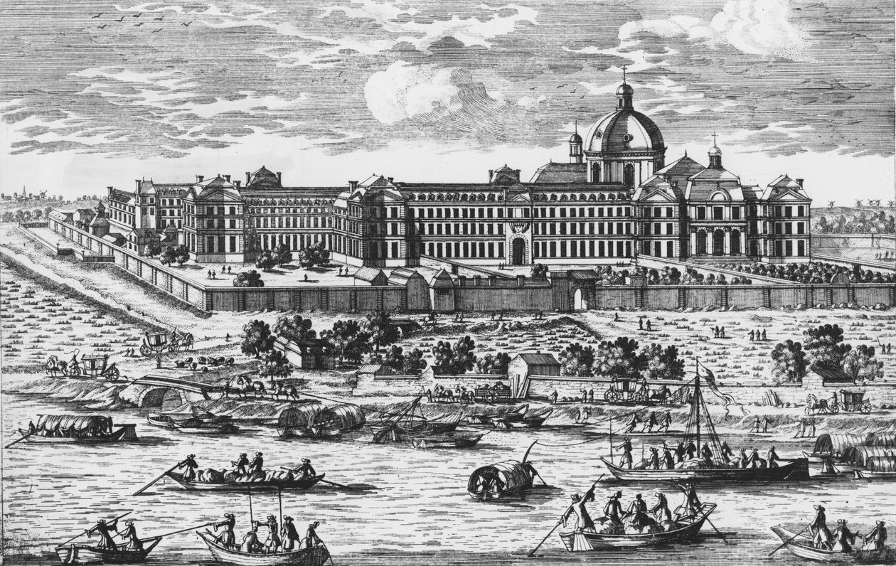 näkymä Salpêtrierille. Kaiverrus Avelinen 1600-luvulla. tekijältä Pierre Aveline