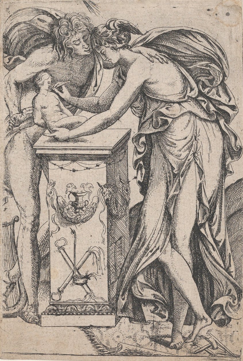 Apollo ja kuvanveiston henki, 1607-61. tekijältä Pierre Biard