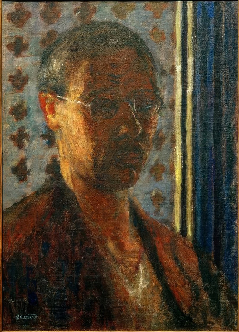 Omakuva valoa vasten, kukkapaperi tekijältä Pierre Bonnard