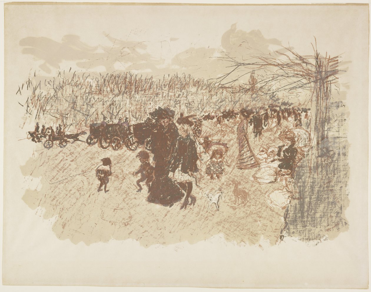 Avenue Bois de Boulognessa, n. 1898 (julkaistu 1899) tekijältä Pierre Bonnard