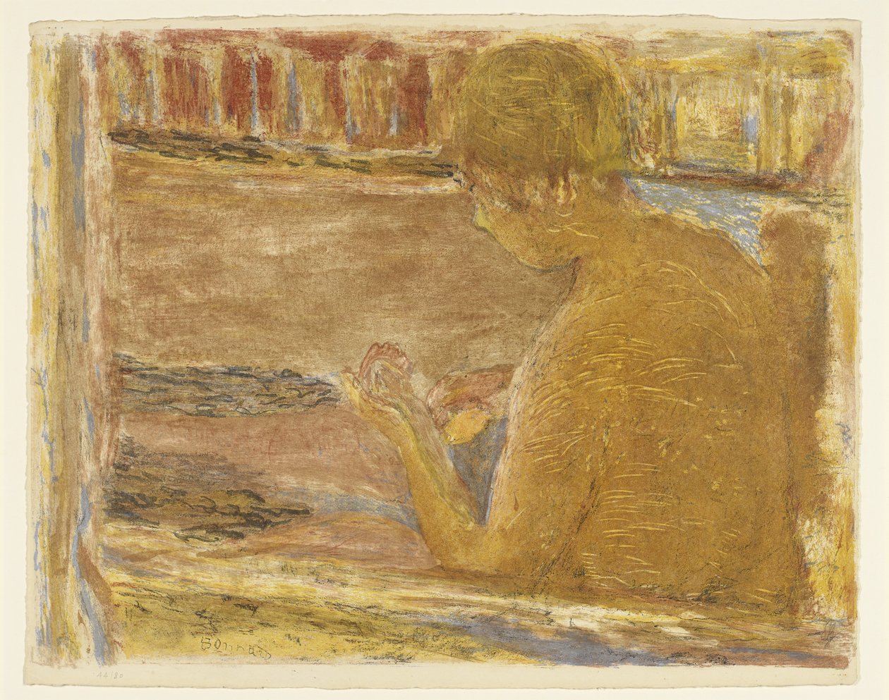 Uiva nainen, ei päivämäärää (litografia) tekijältä Pierre Bonnard