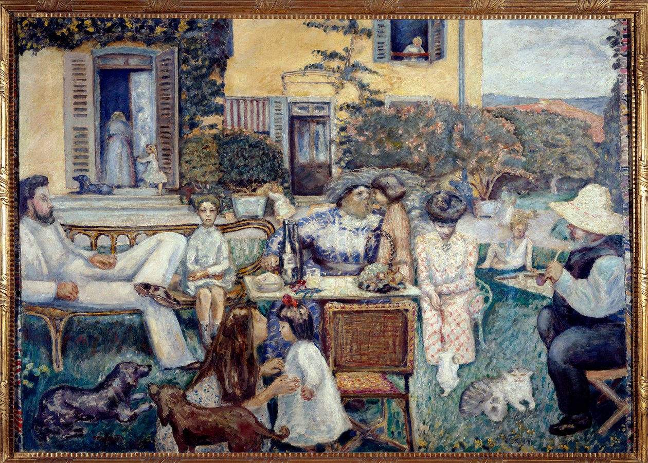 Porvarillinen iltapäivä tai terassiperhe, 1900 tekijältä Pierre Bonnard