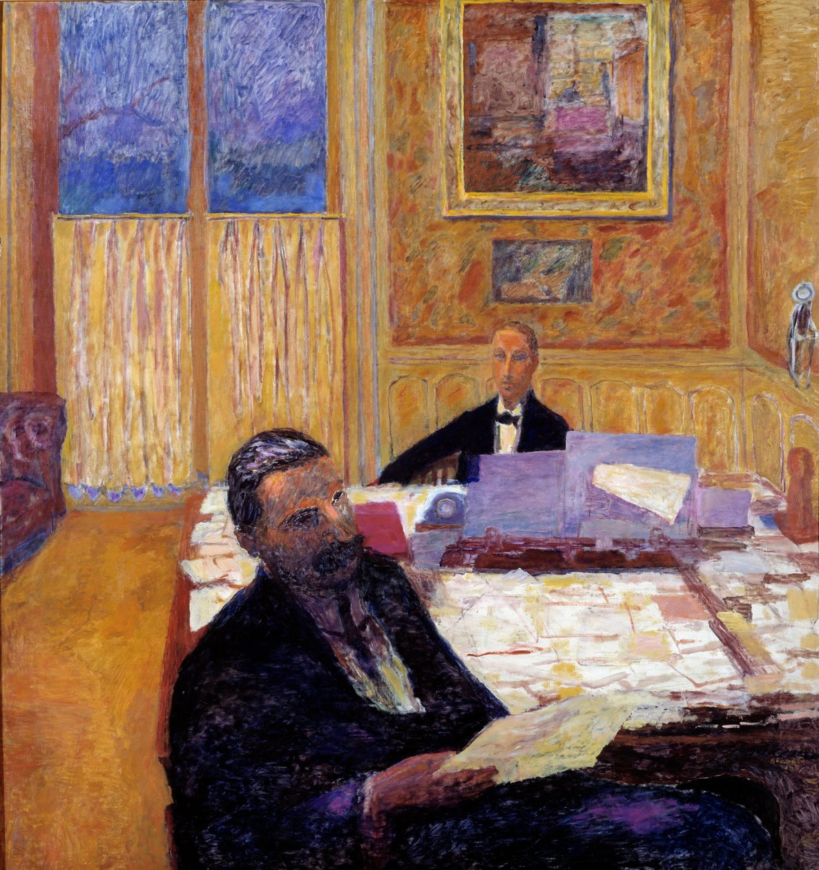 Veljekset Bernheim-Jeune, maalauskauppiaat ja kustantajat Josse Bernheim Jeune (1870-1941) etualalla ja Gaston Bernheim-Jeune (1870-1953) - 1920 (öljy kankaalle) tekijältä Pierre Bonnard