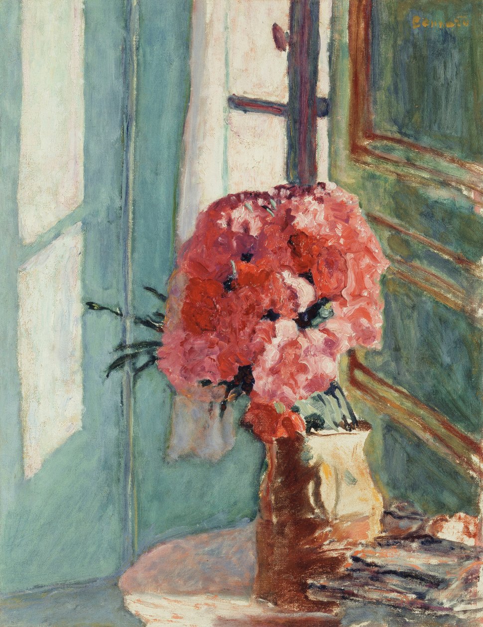Neilikat, n. 1921 (öljy kankaalle) tekijältä Pierre Bonnard