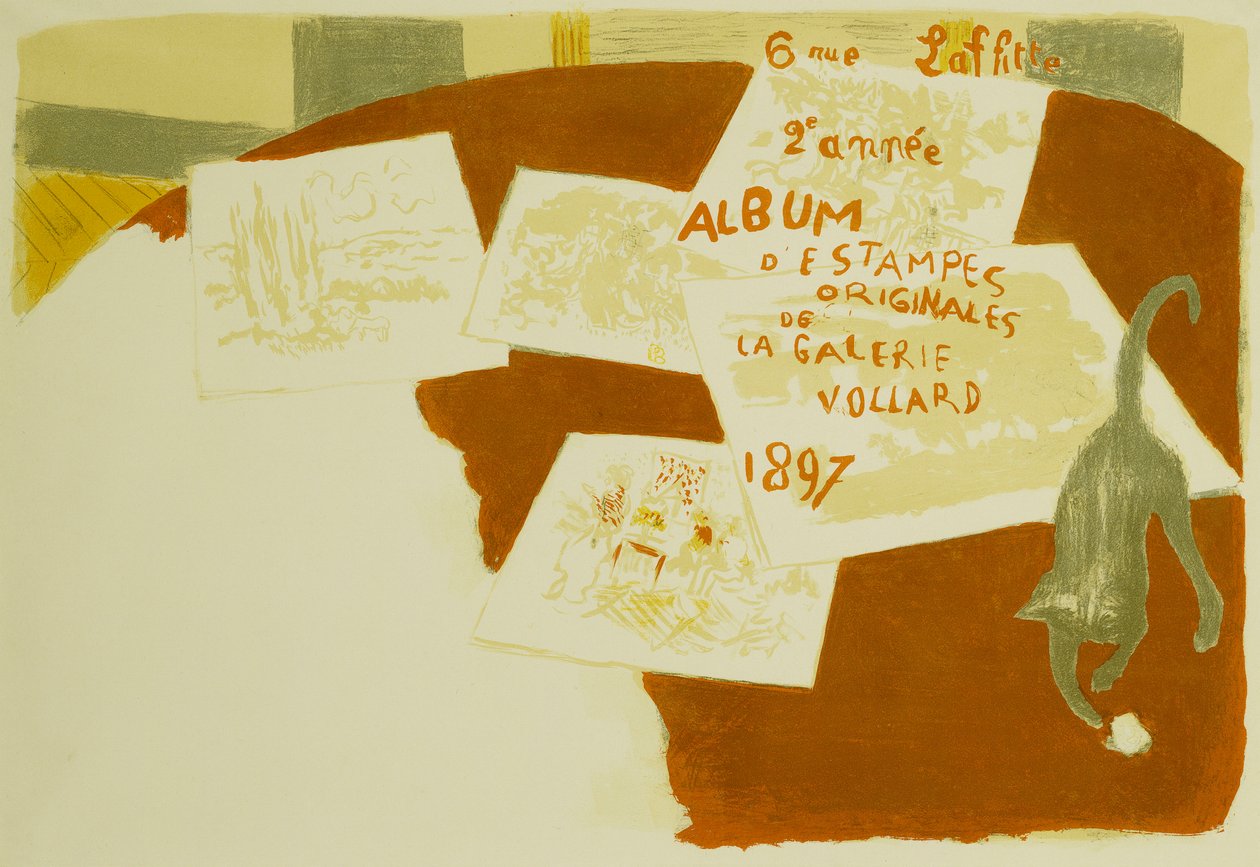 Kansi albumille "The Album of Original Prints from the Vollard Gallery"; "Alkuperäisten tulosteiden albumi Vollard Gallerysta" tekijältä Pierre Bonnard