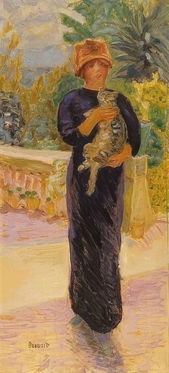 Nainen kissan kanssa. 1912 tekijältä Pierre Bonnard