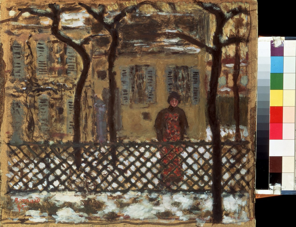 Victory deDerriere la cloture (Aidan takana). Peinture de Pierre Bonnard (1867-1947) Valo pimeyden yllä tekijältä Pierre Bonnard