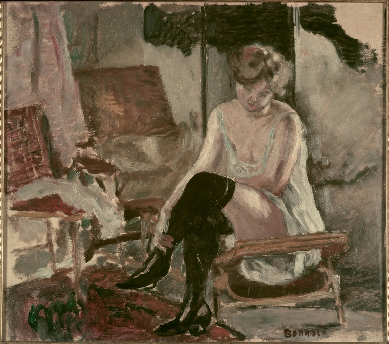 Tutkimus nuoresta naisesta hänen pitkällä leposohvalla tekijältä Pierre Bonnard