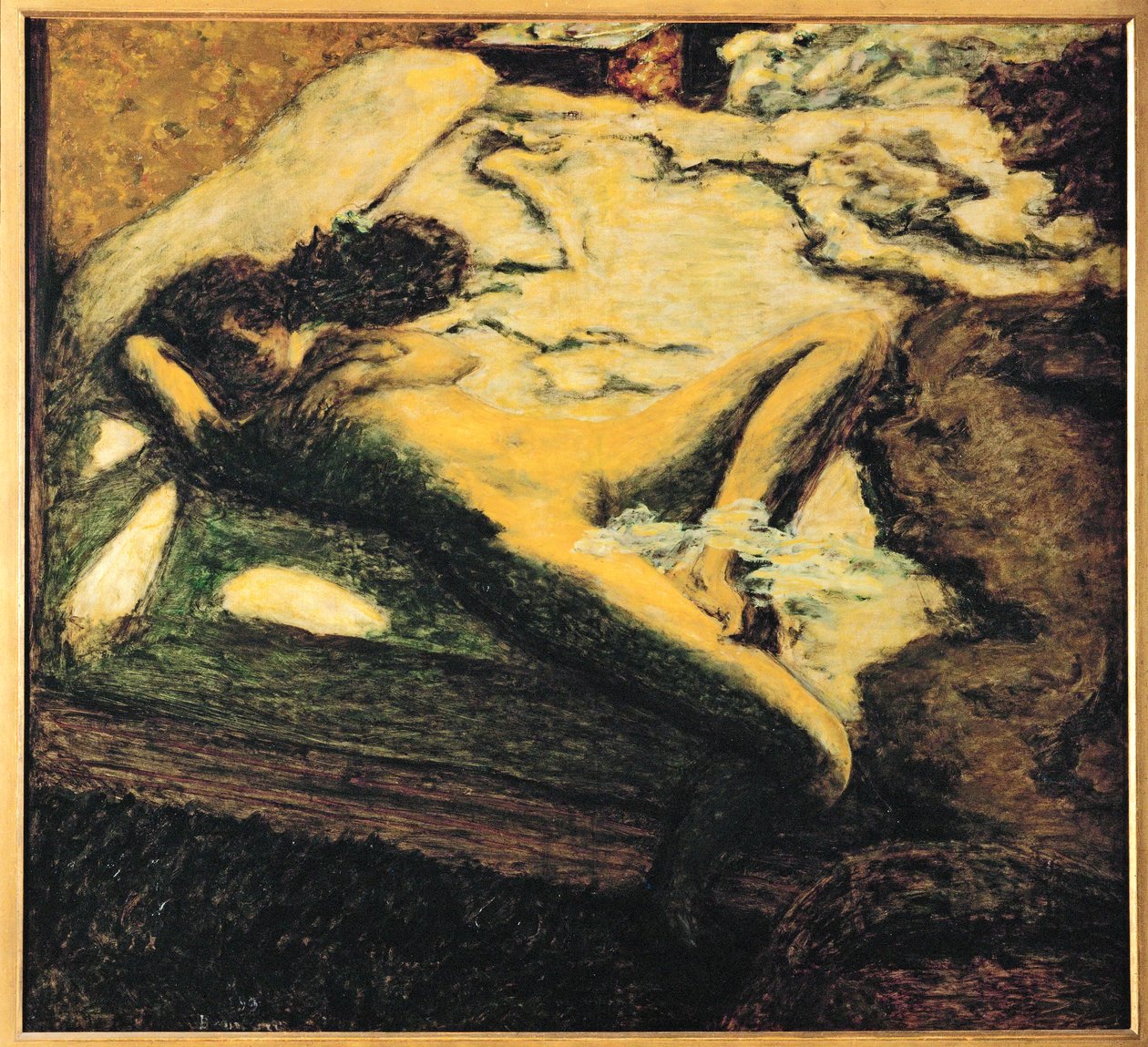Nainen torkkuu sängyllä ... (maalaus kankaalle) tekijältä Pierre Bonnard