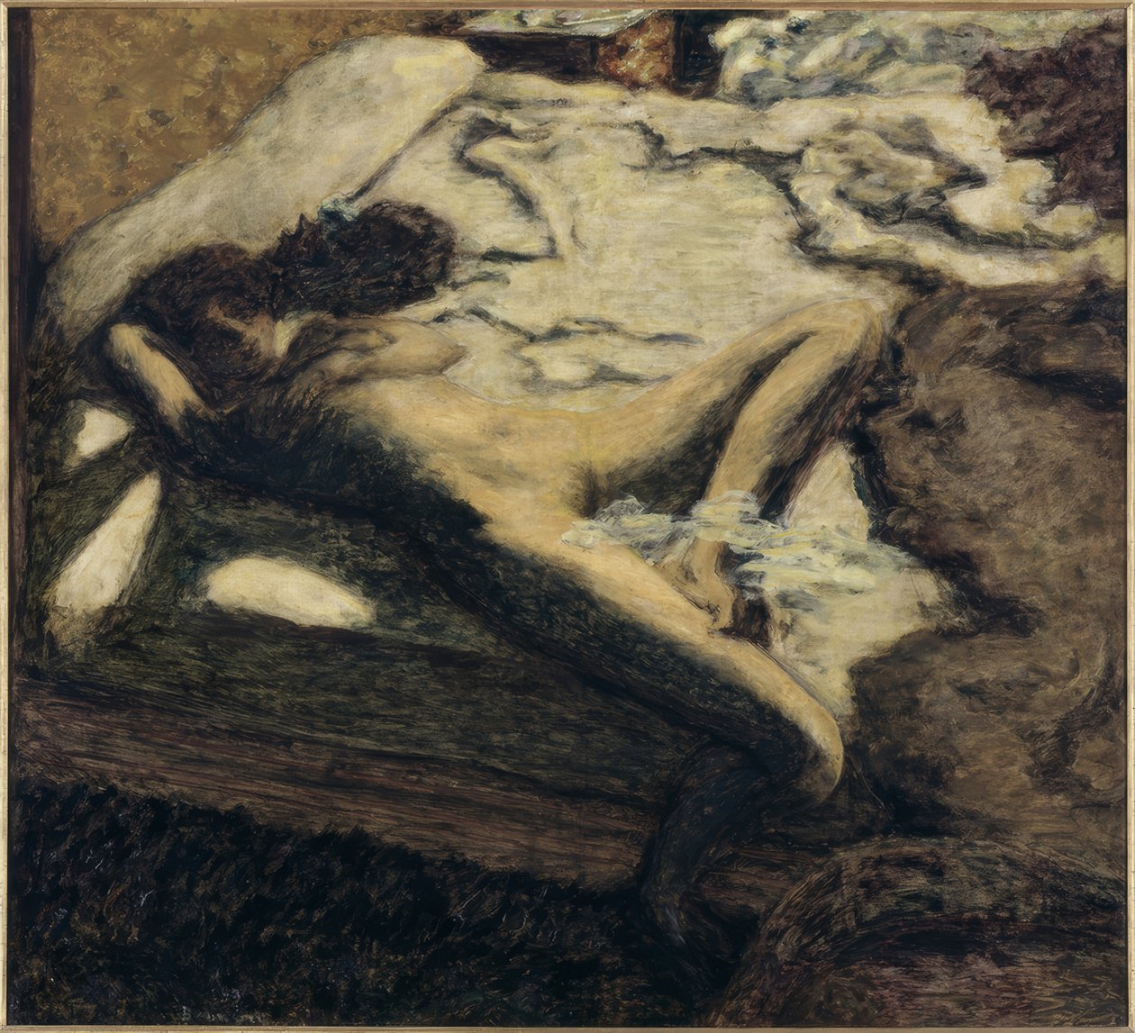 Nainen torkkumassa sängyllä tai Indolente tekijältä Pierre Bonnard