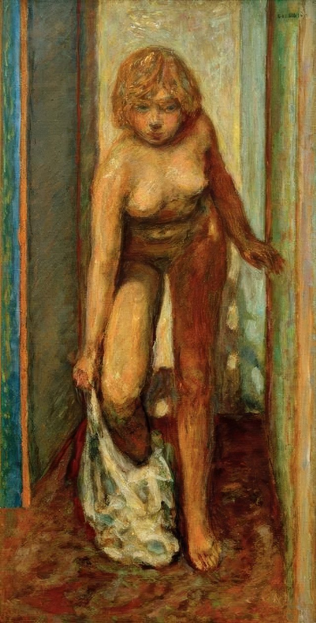 Femme se déshabillant (Etsitään riisuutuvaa naista) tekijältä Pierre Bonnard