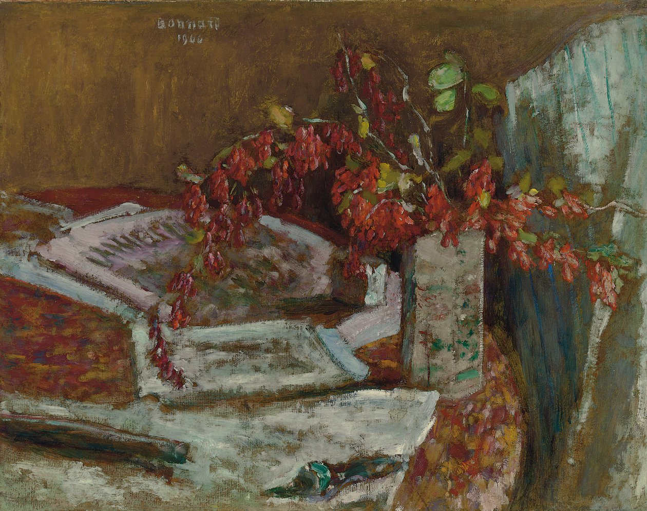 Kukkakimppu pöydällä; Kukkakimppu pöydällä tekijältä Pierre Bonnard