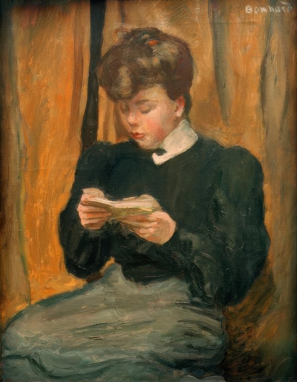 Nainen lukee kirjaa tekijältä Pierre Bonnard