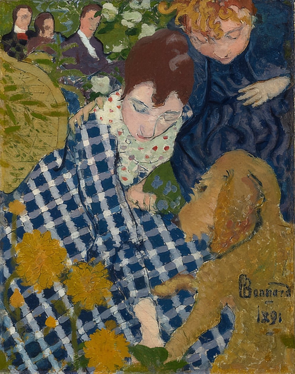 Nainen koiran kanssa. 1891 tekijältä Pierre Bonnard