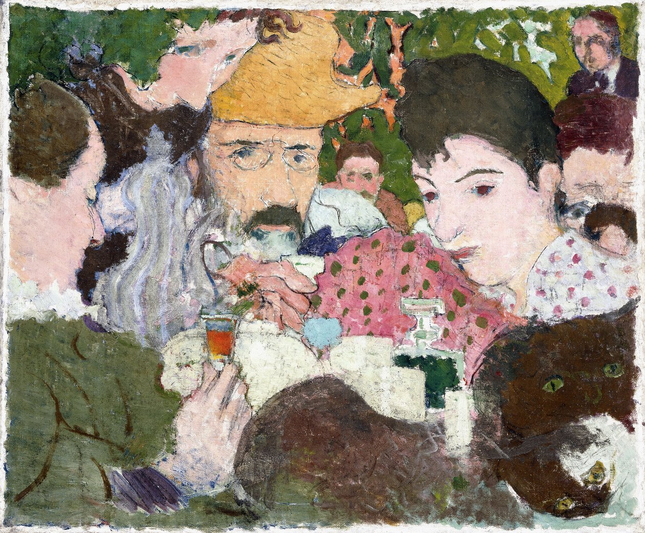 Garden Tasting, n. 1891 (öljy, kynä ja musta muste lyijykynällä kankaalle) tekijältä Pierre Bonnard
