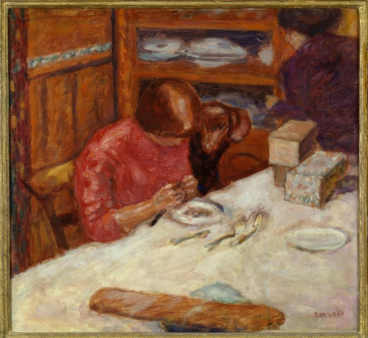 Sisustus tai nainen koiran kanssa tekijältä Pierre Bonnard