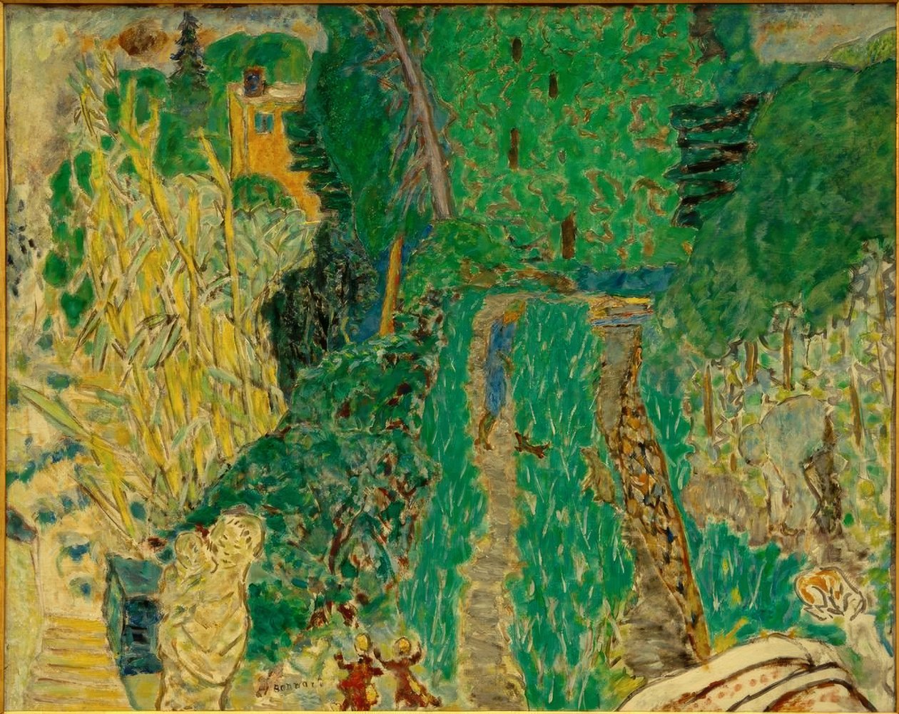 Puutarha pienellä sillalla tekijältä Pierre Bonnard