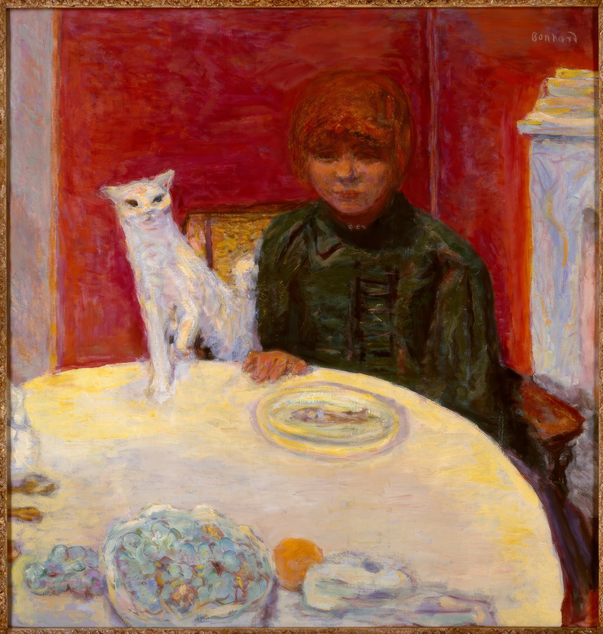 Nainen kissan kanssa tai vaativa kissa tekijältä Pierre Bonnard