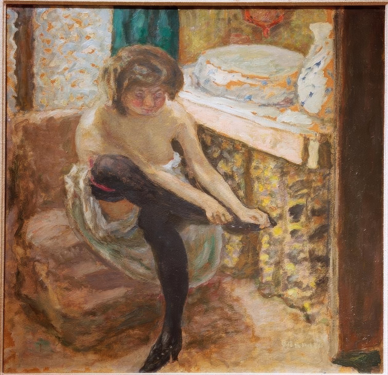 Nainen, jolla on mustat sukat tekijältä Pierre Bonnard