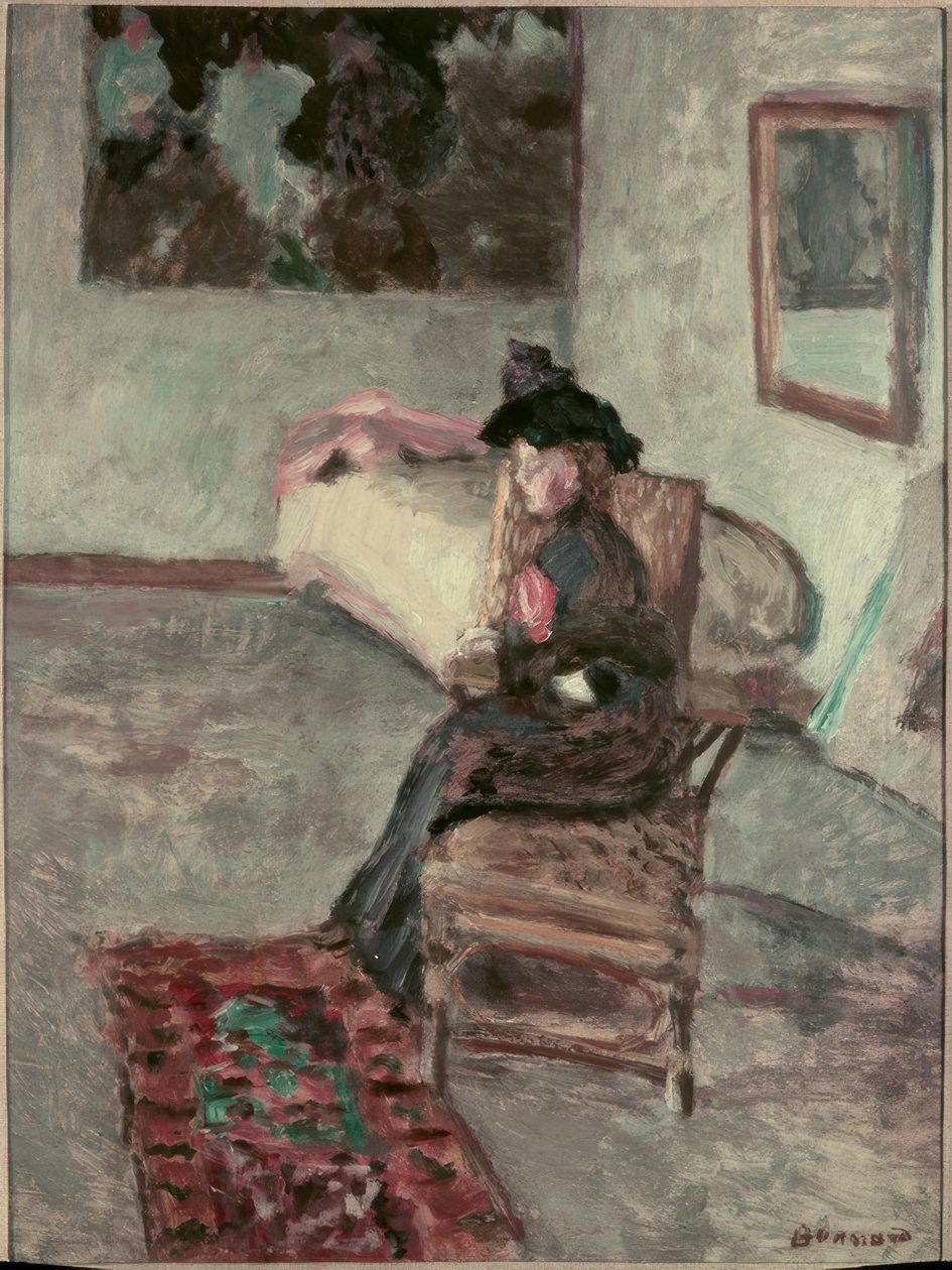 La femme à la rose tai Femme dans un intérieur tekijältä Pierre Bonnard