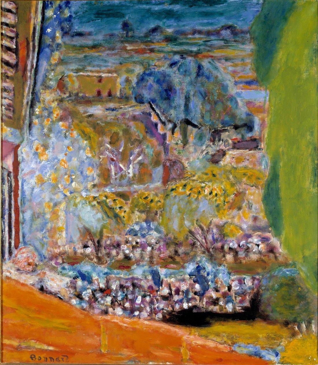 Punaisen katon maisema tekijältä Pierre Bonnard