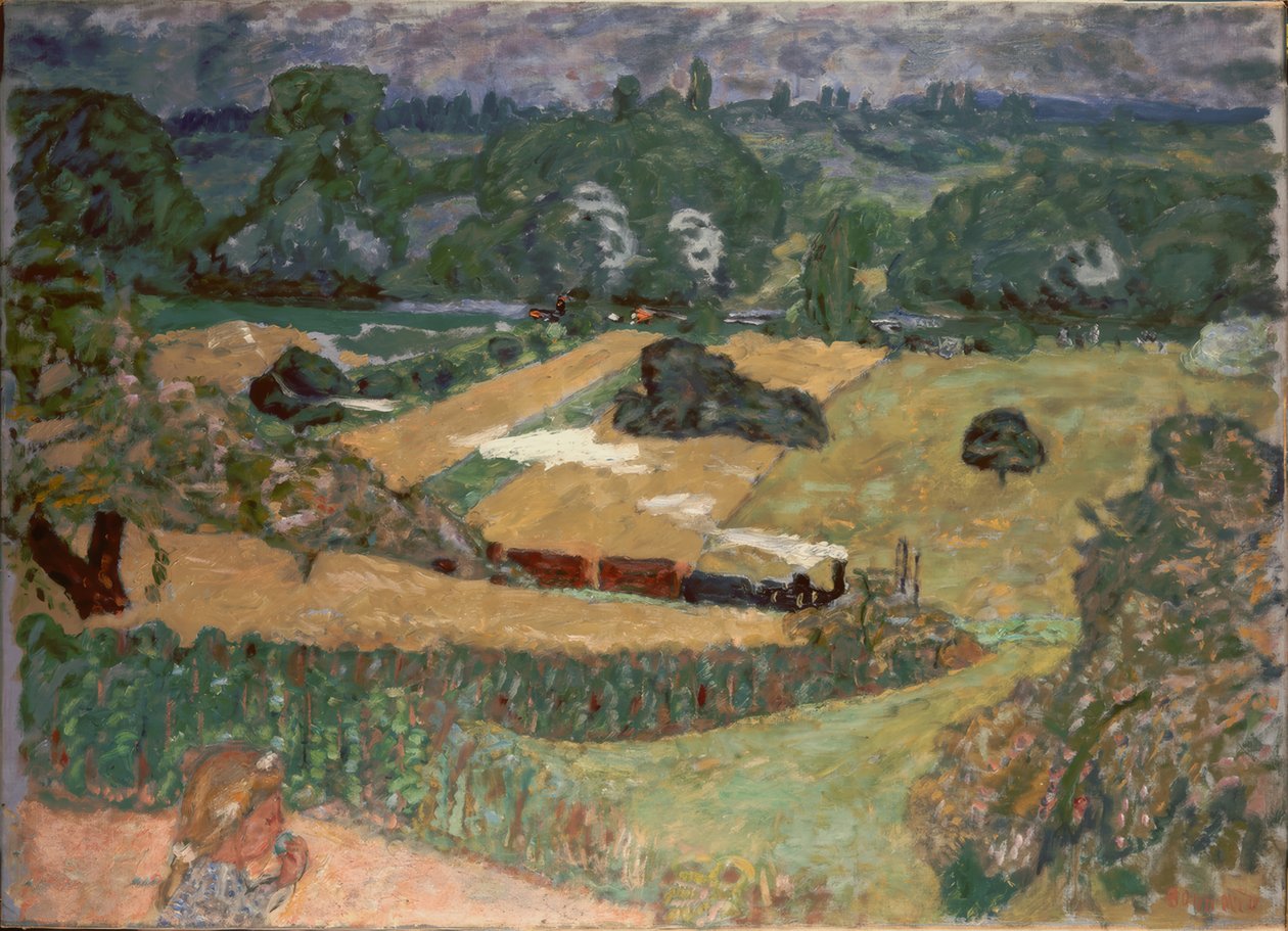 Maisema tavarajunalla tekijältä Pierre Bonnard