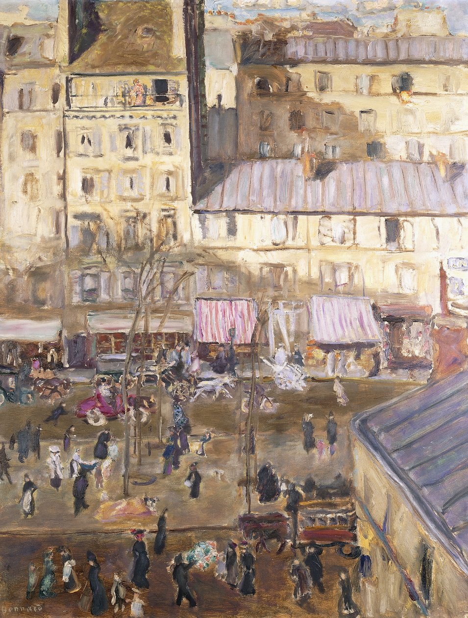 Ulkopuolinen bulevardi: Boulevard de Clichy ja Rue de Douain kulma, n. 1904 (öljy kankaalle) tekijältä Pierre Bonnard