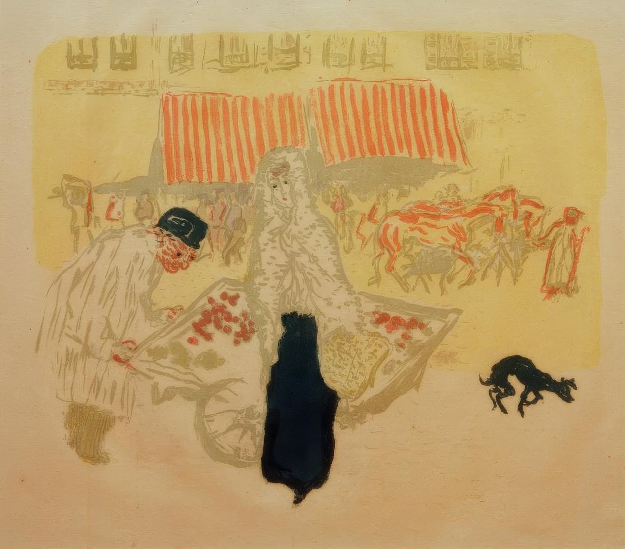 Neljän vuodenajan kauppias (Gemüsehändler) tekijältä Pierre Bonnard