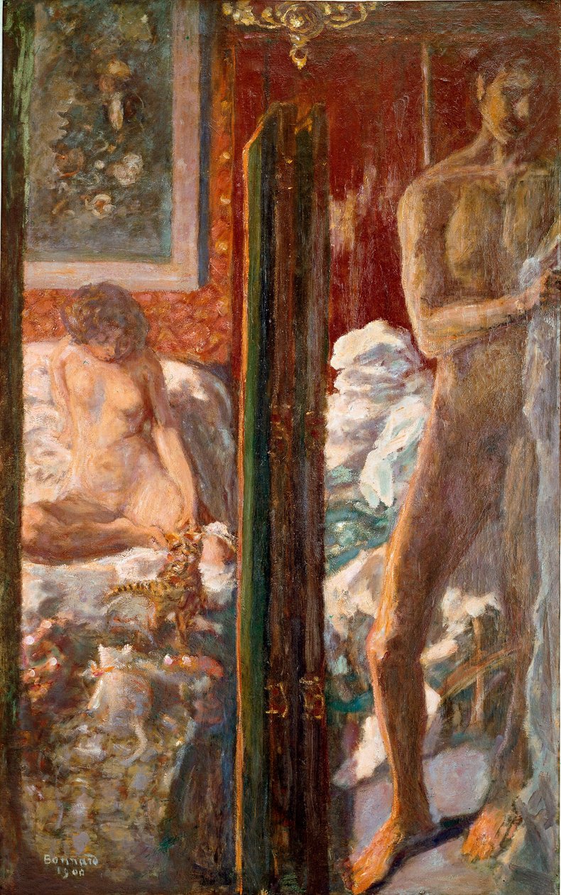Mies ja nainen Pierre Bonnardin (1867-1947) maalaus 1900 Koko 115x72 cm Pariisi, kansallinen modernin taiteen museo tekijältä Pierre Bonnard