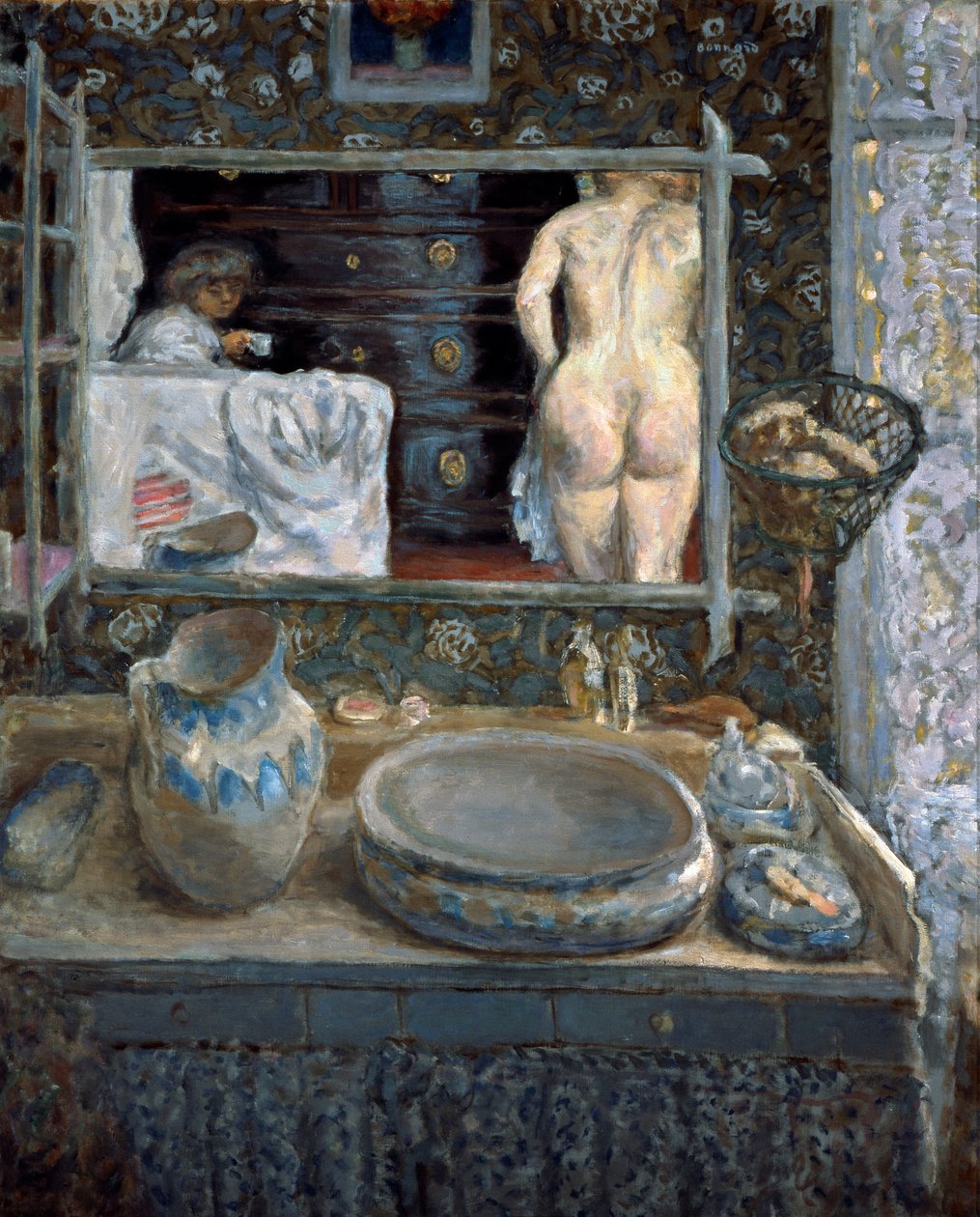 Peili pesutelineen yläpuolella, 1908. tekijältä Pierre Bonnard