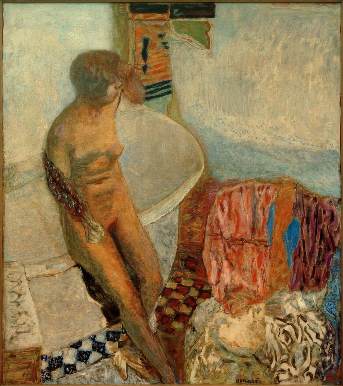 Alastomana kylpyammeessa (pois kylvystä) tekijältä Pierre Bonnard