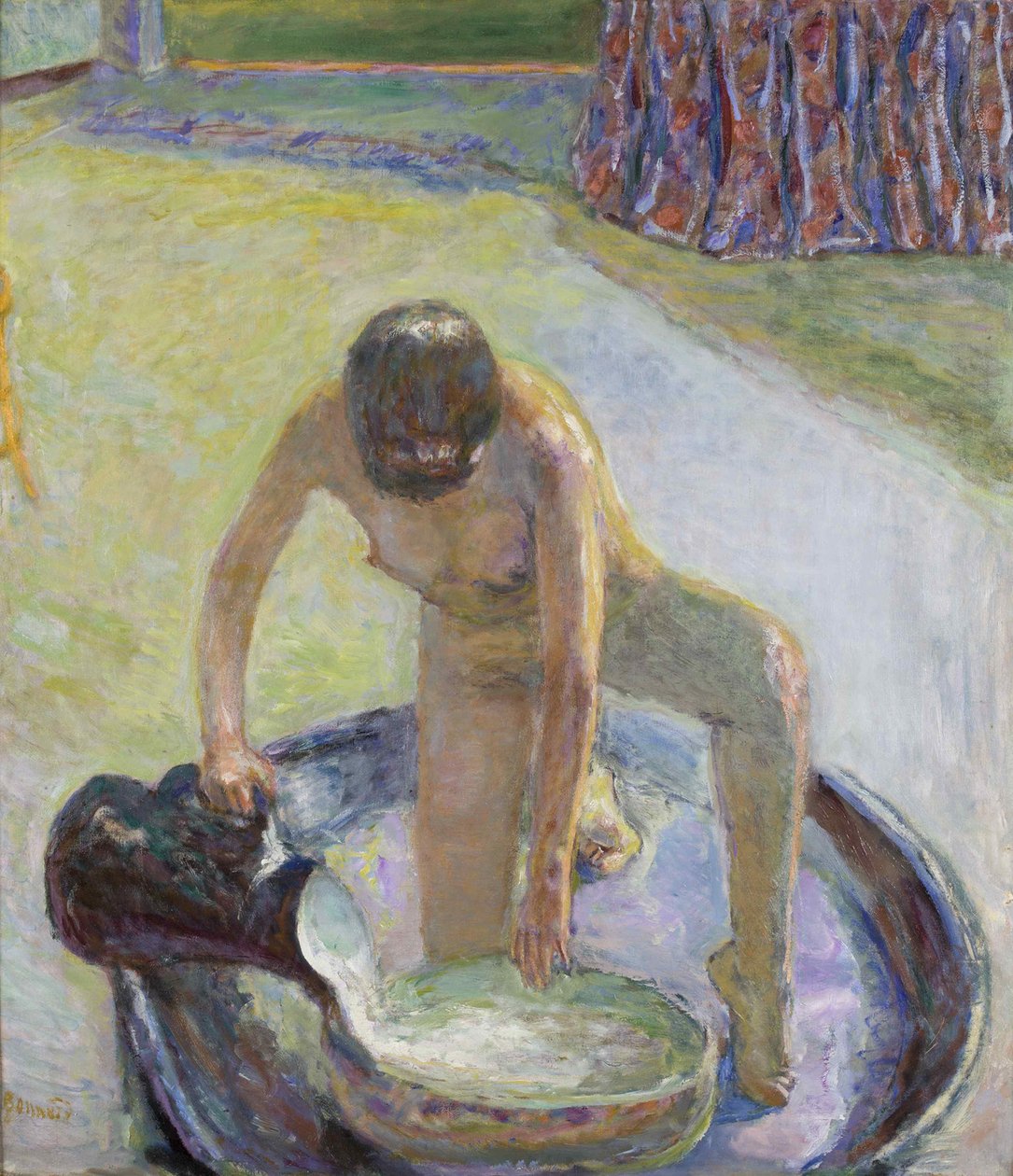 Alaston hiipiminen kylpyammeessa Nu accroupi au tub, 1918. tekijältä Pierre Bonnard