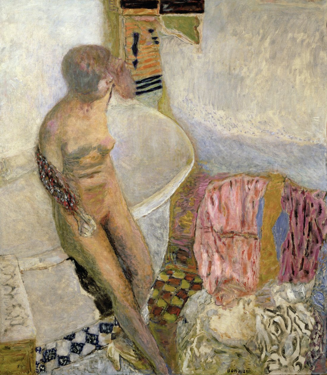 Alaston kylpytynnyrin vieressä tekijältä Pierre Bonnard