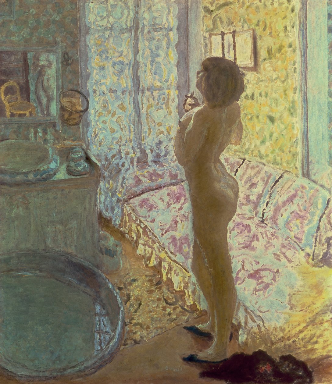 Alaston taustavalossa tai Eau de Cologne, 1908-09 tekijältä Pierre Bonnard