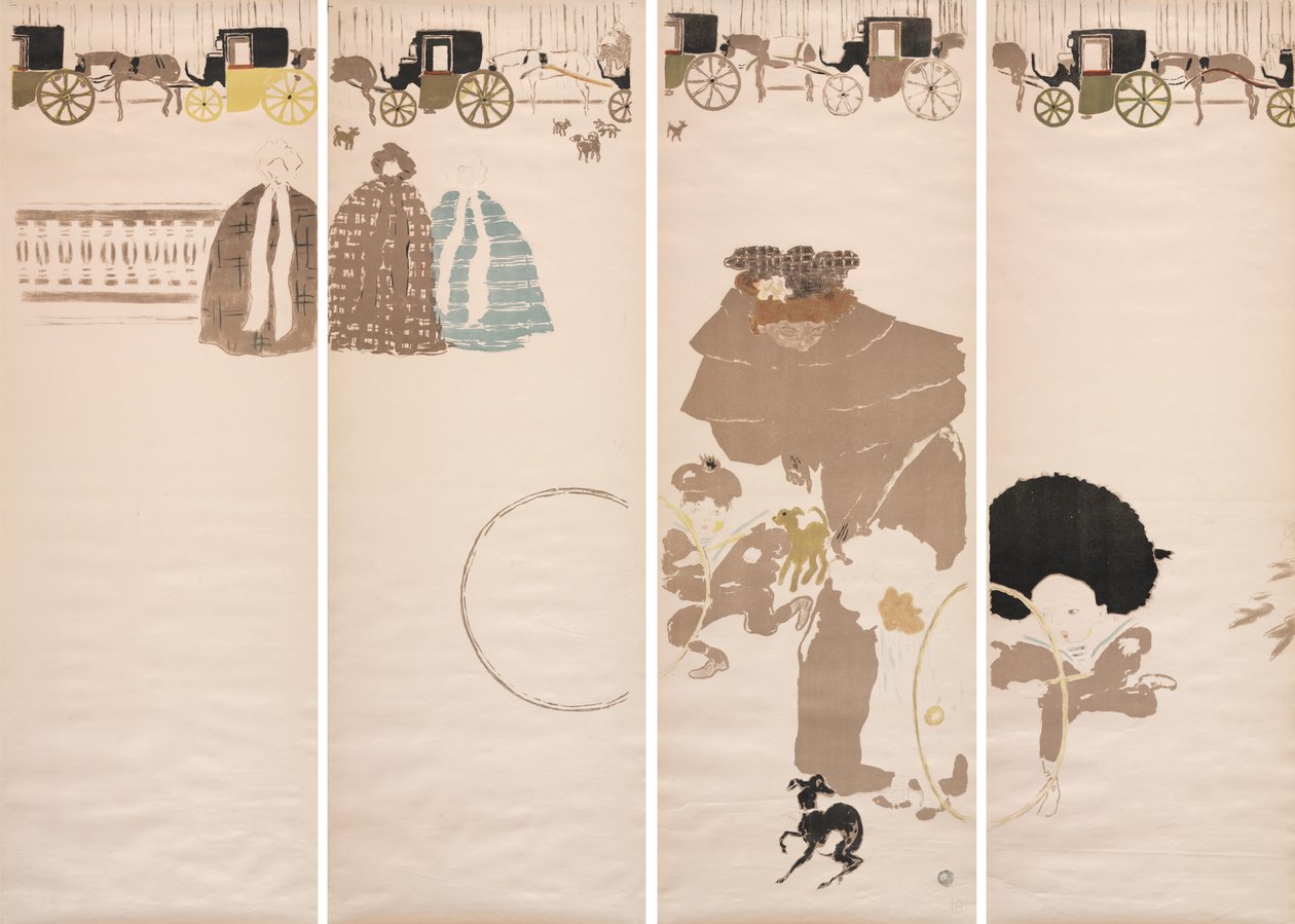 Sairaanhoitajan rantakatu, vaunujen frieze tekijältä Pierre Bonnard