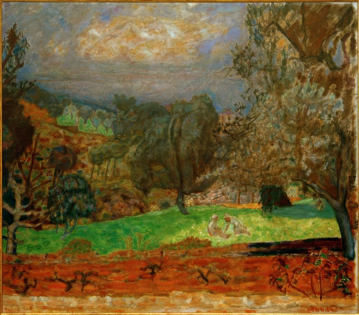 Paysage au soleil couchan (Le Cannet) tekijältä Pierre Bonnard