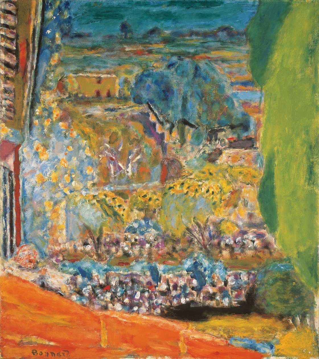 Maisema punaisella katolla (Le Cannet) tekijältä Pierre Bonnard