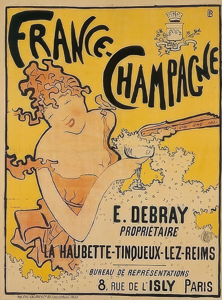 Ranska-samppanja-juliste. 1889-1891 tekijältä Pierre Bonnard