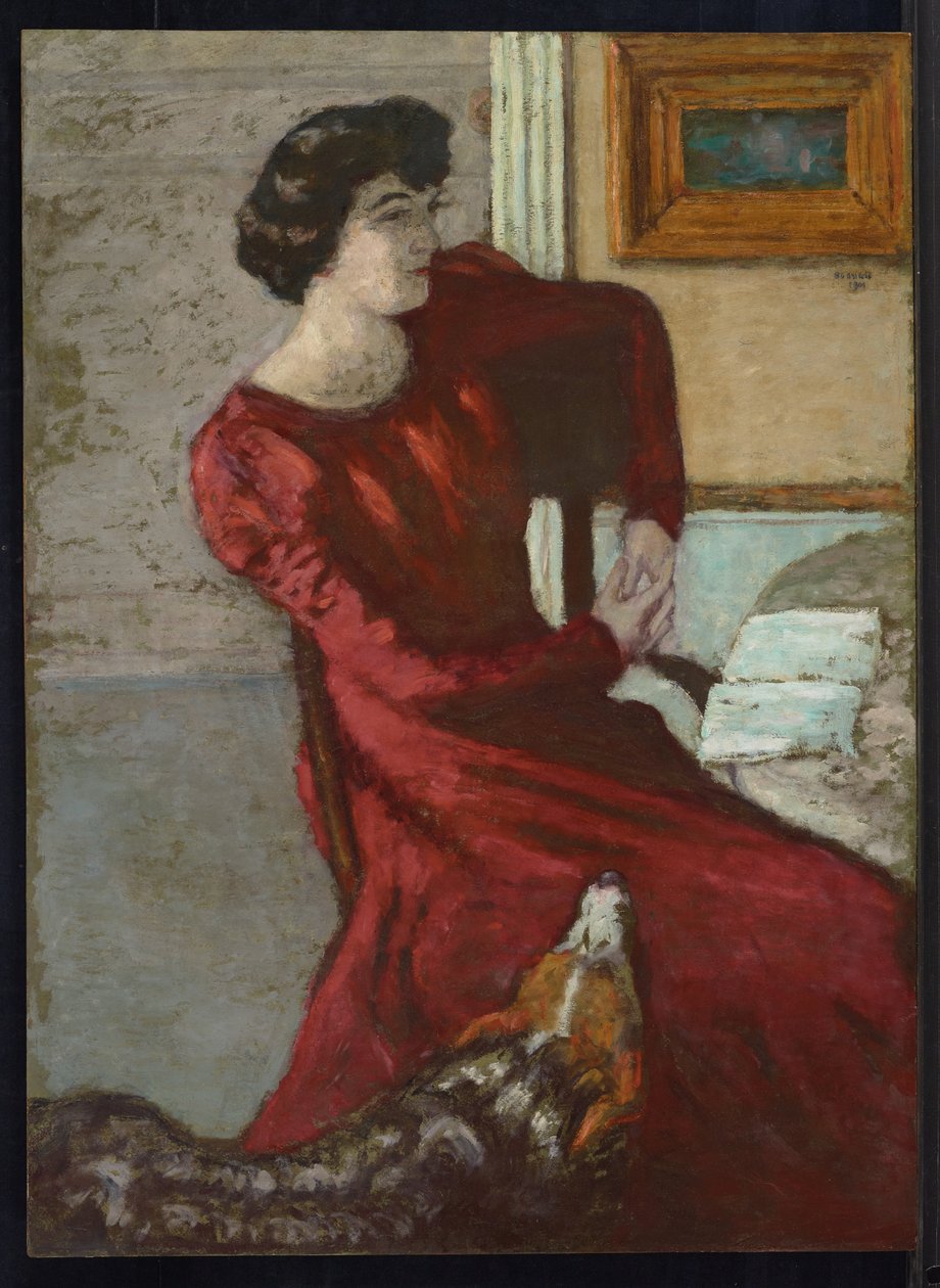 Muotokuva rouva Hesselistä eli naisesta punaisessa, 1901 tekijältä Pierre Bonnard