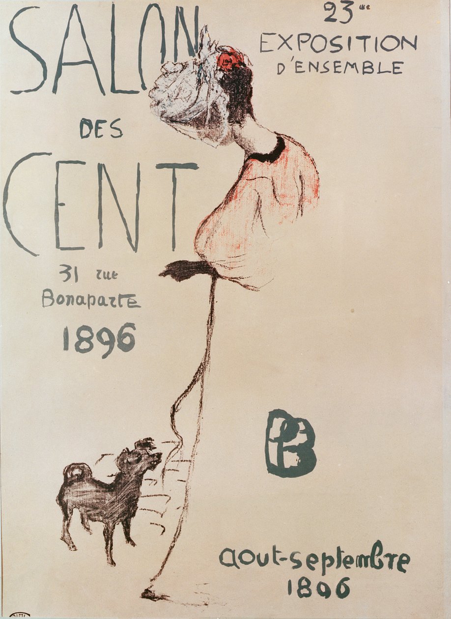 Juliste, joka mainostaa Salon des Centin 23. näyttelyä, 1896 tekijältä Pierre Bonnard