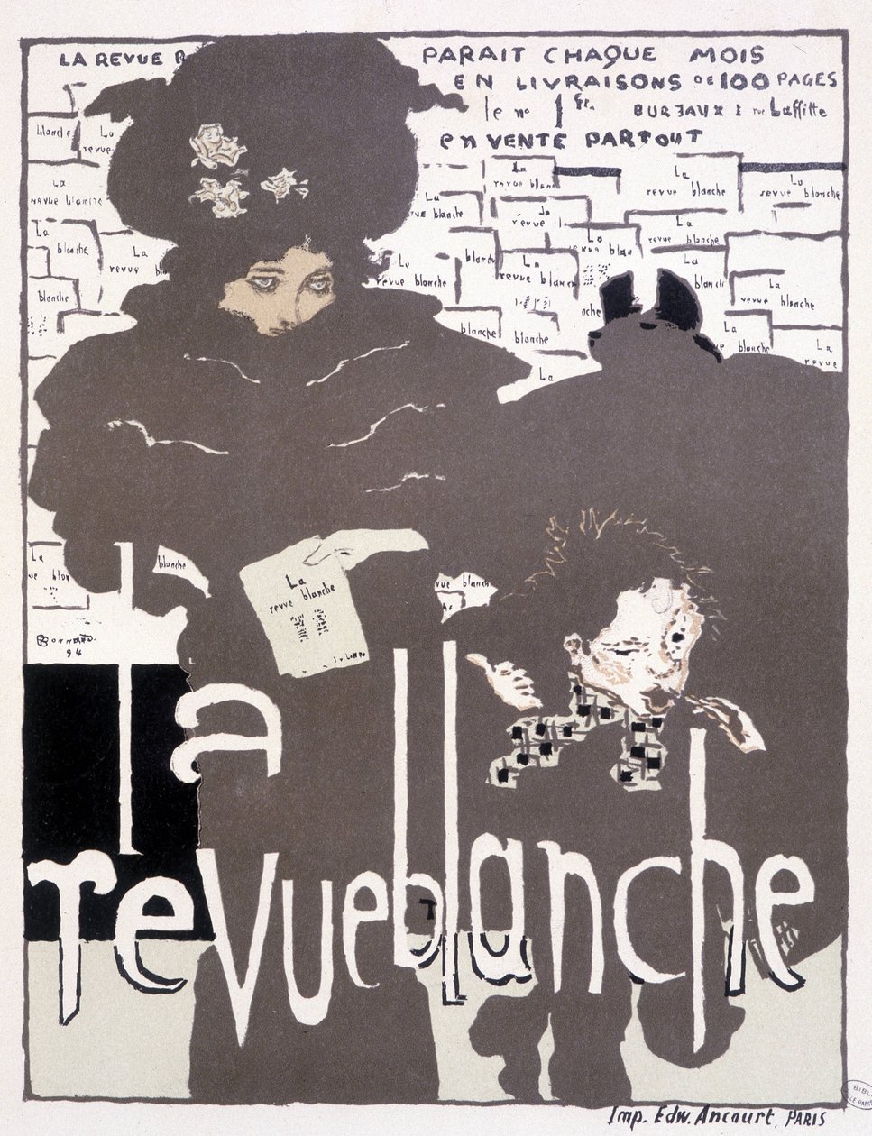 La Revue blanchen lehdistöjuliste. Kuvitus Pierre Bonnard (1867 - 1947) tekijältä Pierre Bonnard