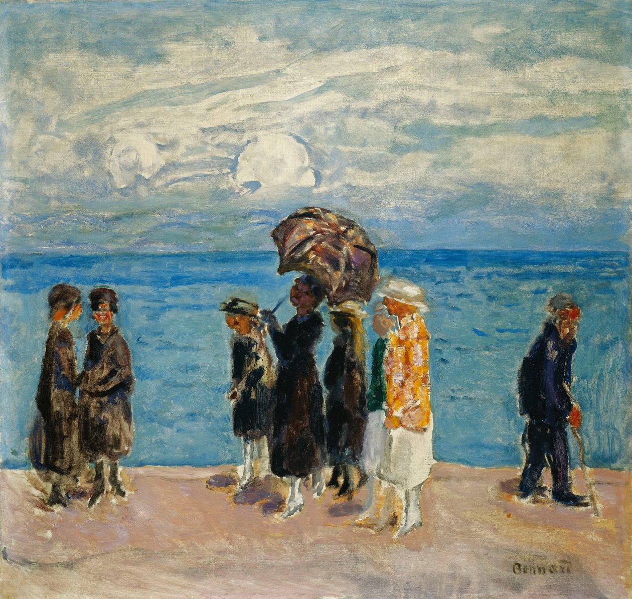 Walkers at the Seaside; Kävelijöitä meren rannalla tekijältä Pierre Bonnard