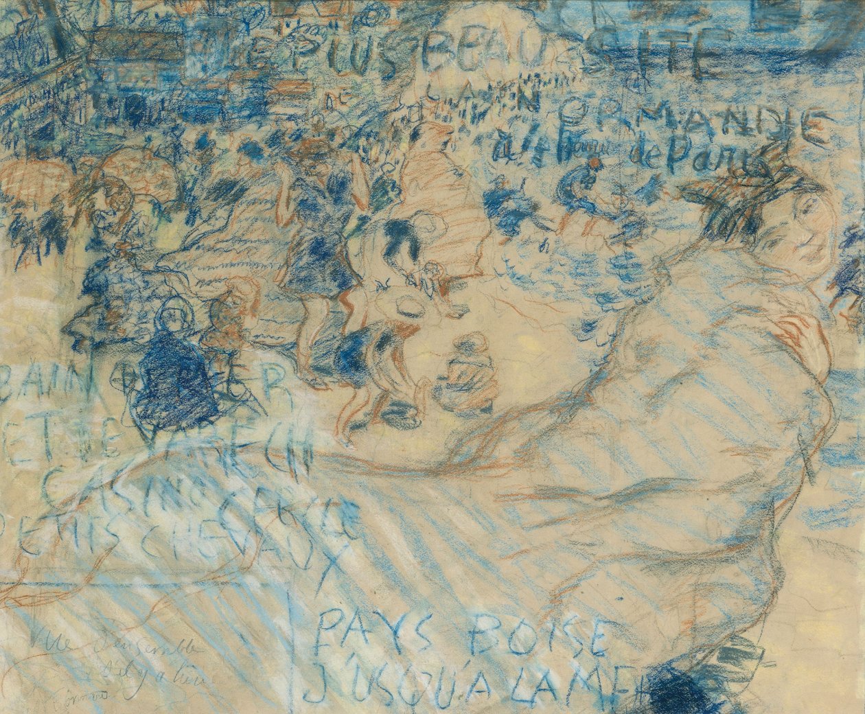 Rantalomakohde Normandiassa, noin 1897-98 (pastelli kartongille). tekijältä Pierre Bonnard