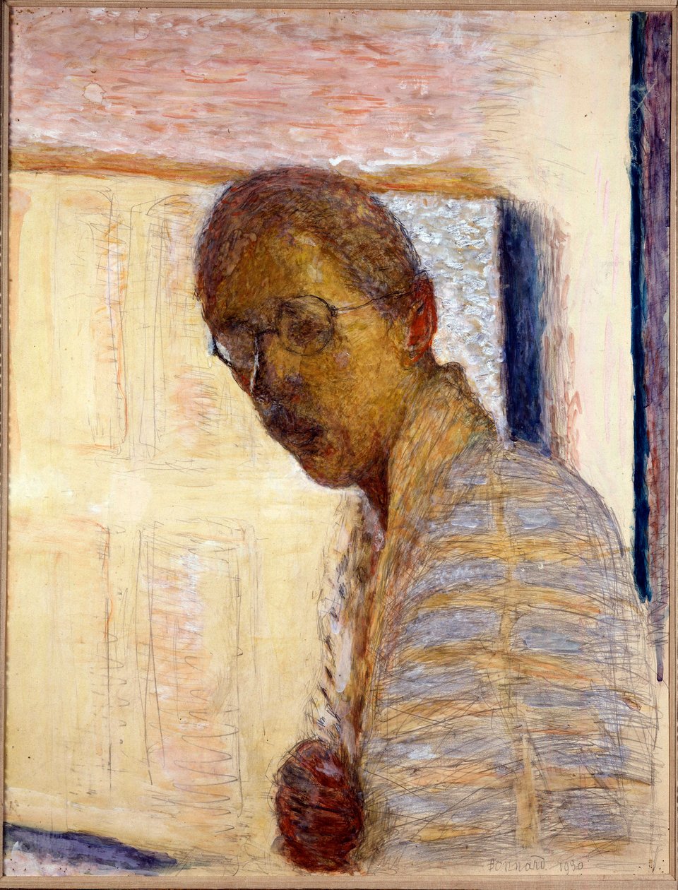 Omakuva - 1930 (guassi ja kynä paperille) tekijältä Pierre Bonnard