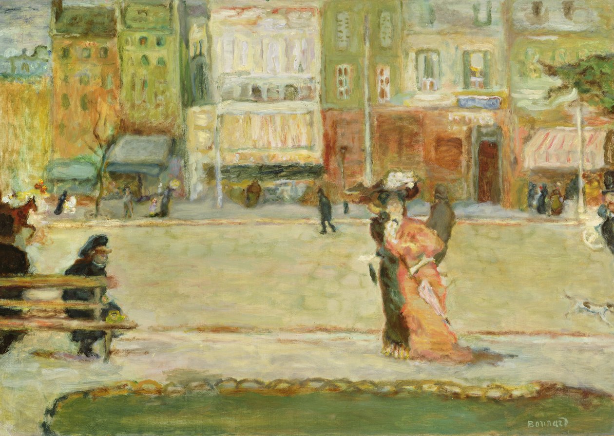 Street Scene, Avenue Clichy, Pariisi (öljy kankaalle) tekijältä Pierre Bonnard